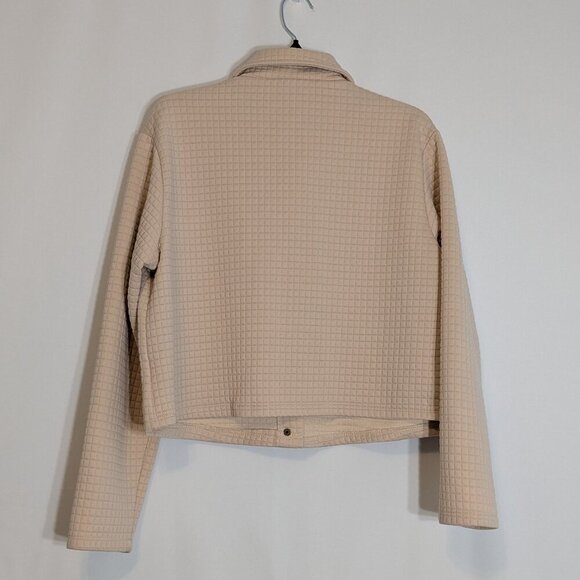 SHEIN Peach Pink Stretchy Textured Knit Long Sleeve Snap Casual Jacket; Size XL - Picture 2 of 5